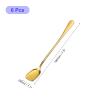 uxcell Set of 6 Stainless Steel Ice Cream Spoons, 7.5-Inch Yogurt Spoons Dessert Spoons Shovel Cake Spoons for Home, Kitchen, Restaurant, Gold view 2