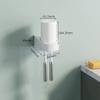BNNP Toothbrush Rack Wall-Mounted Smart Toothbrush Holder No Punch Storage Rack 6 Toothbrush Slots, with Toothpaste Dispenser and Mouthwash Cup Bathroom Toothbrush Holder (Color : B) view 2