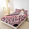Abstract Leopard Kids Fitted Sheet Full Size,Cheetah Skin Wild Animals Bedding Set,Girls Boys Adults Room Decor,Geometric Stripes Fashion Bed Cover,Pink Dreamy Bed Sheet,2 Pillowcases view 3
