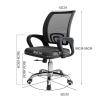 BNNP Office Computer Desk Chair Game Home Office Chair Black Ergonomic Desk Chair Grid Pc Chair with Lumbar Support Executive Swivel Adjustable Arms and Arms Backrest Office Chair view 2
