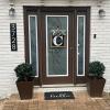 Initial Last Name Spring Door Wreath for Front Door, Welcome Sign Garland with Eucalyptus leaves and Bow Hanging Personalized Farmhouse Wreath for All Seasons Outside Hanger Decor Gifts(C) view 2