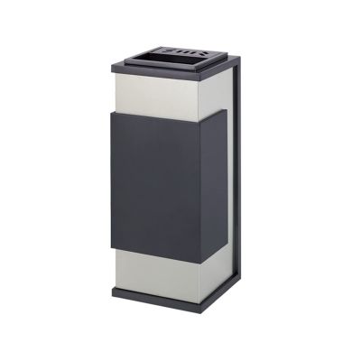 Trash Cans Rectangular Stainless Steel Trash Can for Indoors and Outdoors, Heavy Duty Garbage Bin with Top Ashtray, Used in Hotel Lobbies, Corridors, Offices (Color : A)
