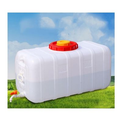 Durable Water Tank, Large Wine Barrel Industrial Chemical Barrel Horizontal Square Water Storage Barrel for Camping Hiking Climbing Backpacking (Color : White, Size : 100L/73x33x38cm)
