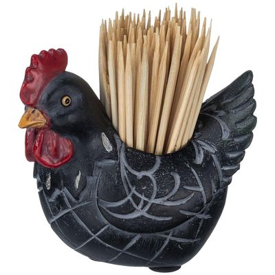 Tough 1 Chicken Toothpick Holder Black