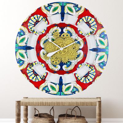 ImprovingLife The Gears Clock Wall Clock Italy Collection with Moving Gears (Furore, 36 inch Round)