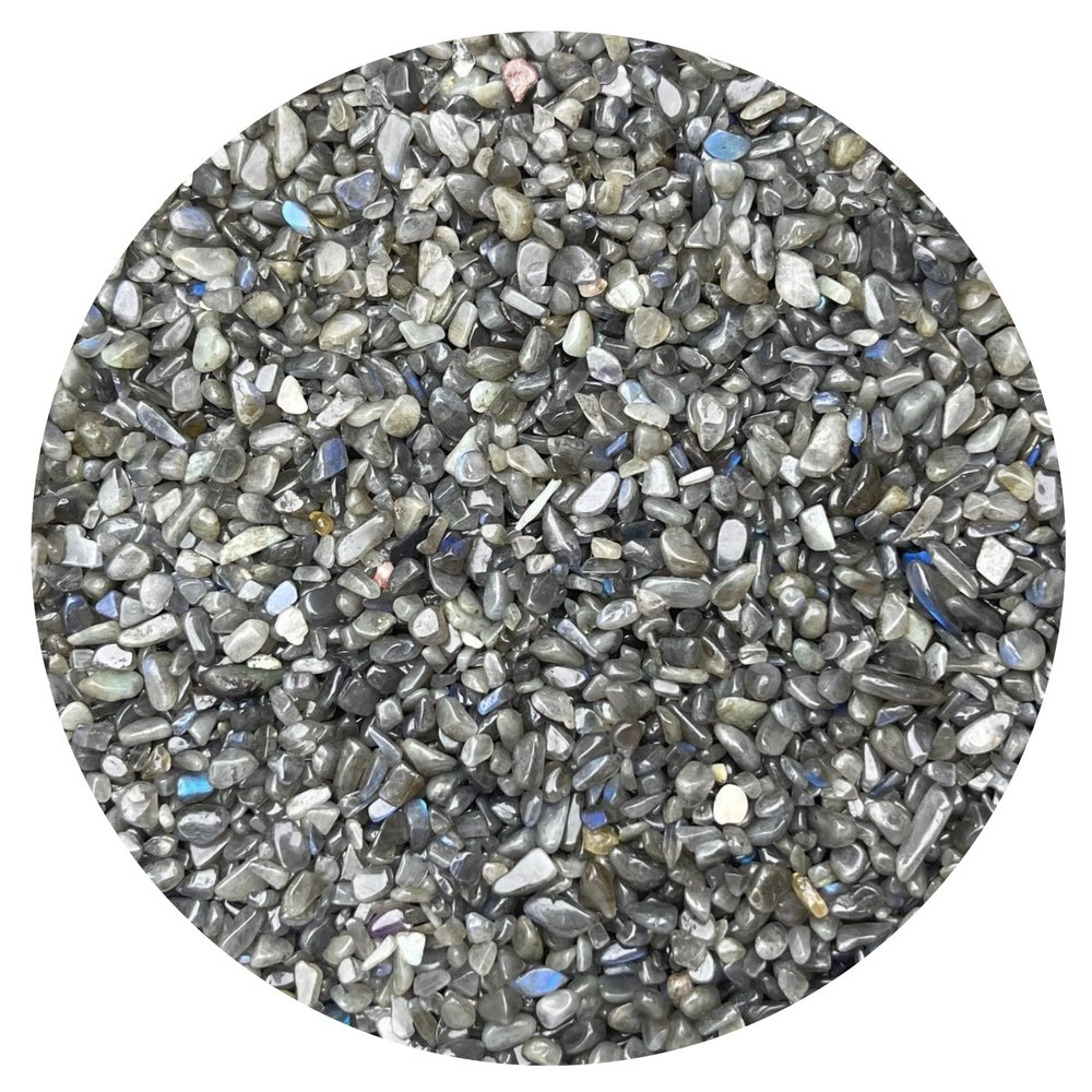WHOLESALE Natural Semi Tumbled Labradorite Black Gemstone Chips, Crushed Mini Crystals, Undrilled Crystal Chips (Labradorite Black, 3 Pounds)