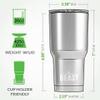 Ford Racing Logo Beast 20 oz Stainless Steel Insulated Tumbler w/Lid, 2 Straws, Brush and Gift Box rainbow view 3