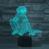Jinnwell 3D Monkey Night Light Lamp Illusion 16 Color Changing Table Desk Decoration Lamps Acrylic Flat ABS Base USB Cable Birthday Gift Toys view 4