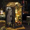 ROCOXIA DIY Book Nook Kit, Booknook Shelf Insert Book Nook DIY Miniatures Kit Light Up Bookends Book Nooks DIY Dollhouse Bookshelf Insert Kit for Adults (Detective Agency) view 3