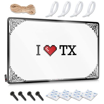 Beer Signs Metal Vintage I Love Tx Tin Sign Teen Boy Room Decor Metal Signs for Man Cave (Color : Colour, Size : 20X30CM)