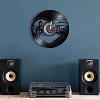 Wall Clock Battery Operated Silent Non-Ticking 12 Inch Treble Bass Clef Heart Wall Clock Music Studio Room Wall Decor Music Notes Heart Vinyl Record Clock Musicians Valentines Gift view 2