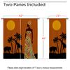 African Woman Blackout Curtains for Girls Boy Home Decor, Bohemian Ethnic Giraffe Elephant Orange Rod Pocket Thermal Insulated Drapes Darkening Window Curtain for Bedroom Living Room, 42 x 45 Inch view 3