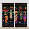African Black Woman Blackout Curtains for Girls Boy Home Decor, Bohemian Tribal Ethnic Ancient Rod Pocket Thermal Insulated Drapes Darkening Window Curtain for Bedroom Living Room, 84 x 84 Inch view 2