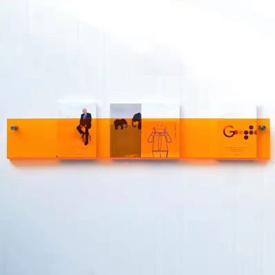 LXLZYXSF Acrylic Magazine Display Shelf Pamphlets Storage Holder, Wall Mount Handouts Organizer for Office Reception Area Waiting Room, File Rack (Color : Orange, Size : 80x16x5cm/31.5x6.3x2in)