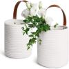 2 PCS Small Hang Basket Rope - 7.87" x 7" White Cotton Wall Basket for Key, Sunglasses, Wallet on Door - Modern Woven Basket Decoration, White Hanging Basket view 1