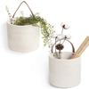 2 PCS Small Hang Basket Rope - 7.87" x 7" White Cotton Wall Basket for Key, Sunglasses, Wallet on Door - Modern Woven Basket Decoration, White Hanging Basket view 2