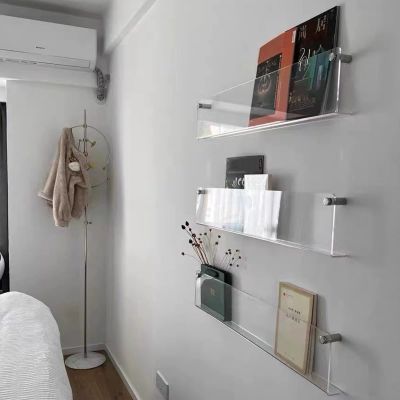 LXLZYXSF 3 Pack Acrylic Magazine Holder Wall Mount Brochure Display Shelf, Literature File Organizer for Living Room Office Reception Area Schools (Color : Clear, Size : 50x16x5cm/19.6x6.3x2in)