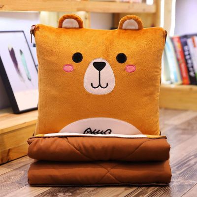 2 In 1 Cushion Throw Pillows,travel pillow blanket,pillow blanket 2 in 1,Cartoon Cushion Blanket Nap Sleeping Stuffed Cactus Pillow Air Conditioning Quilt Plush Sofa Car Office Pillow Travel Blanket