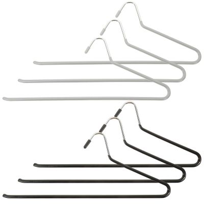 6pcs Multi-Function Pants Hangers Non- Coating for Closet Storage Heavy-Duty Open-Ended Design Versatile for Jeans and Trousers Shaped Hangers
