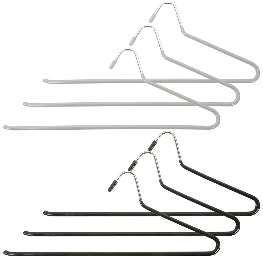6pcs Multi-Function Pants Hangers Non- Coating for Closet Storage Heavy-Duty Open-Ended Design Versatile for Jeans and Trousers Shaped Hangers