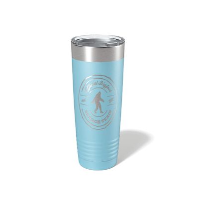 Alterd Industries Bigfoot - Bigfoot Gifts, Tumbler, Sasquatch, Camp Cup, 20oz, He's Out There, Engraved, Coffee Cup, Hide and Seek Champ (Bigfoot Search Team, Sky Blue, 20oz Tumbler)