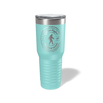 Alterd Industries Bigfoot - Bigfoot Gifts, Tumbler, Sasquatch, Camp Cup, 20oz, He's Out There, Engraved, Coffee Cup, Hide and Seek Champ (Bigfoot Search Team, Mint, 30oz Tumbler)
