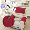 AWAV Sofa Armrest Cover, Headrest Cover for Recliner Chair Arm Cover, Armchair Slipcover with Pockets Nonslip Quilted Furniture Protector for Pets Leather Sofa Couch (Red,2 Seater(4pcs)) view 3