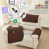 AWAV Sofa Armrest Cover, Headrest Cover for Recliner Chair Arm Cover, Armchair Slipcover with Pockets Nonslip Quilted Furniture Protector for Pets Leather Sofa Couch (Coffee,2 Seater(4pcs)) view 3