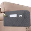 H.VERSAILTEX Armrest Covers for Sofa Water Resistant Couch Arm Covers Remote Control Holder Sofa Armrest Organizer for Magazine, Tablet, Phone, iPad(Set of 2, Gray/Beige) view 1