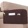 H.VERSAILTEX Armrest Covers for Sofa Water Resistant Couch Arm Covers Remote Control Holder Sofa Armrest Organizer for Magazine, Tablet, Phone, iPad(Set of 2, Brown/Beige) view 1