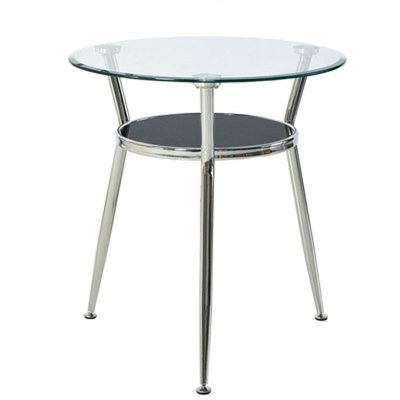 Coffee Table Round Glass Dining Table,Tempered Glass Kitchen Table,Small Modern Dining Room Table for 2-3 People with Metal Legs, Coffee Table for Living Room Balcony Kitchen Small Side Table