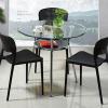 Coffee Table Round Glass Dining Table,Tempered Glass Kitchen Table,Small Modern Dining Room Table for 2-3 People with Metal Legs, Coffee Table for Living Room Balcony Kitchen Small Side Table view 2