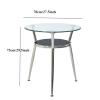 Coffee Table Round Glass Dining Table,Tempered Glass Kitchen Table,Small Modern Dining Room Table for 2-3 People with Metal Legs, Coffee Table for Living Room Balcony Kitchen Small Side Table view 3