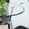 Coffee Table Round Glass Dining Table,Tempered Glass Kitchen Table,Small Modern Dining Room Table for 2-3 People with Metal Legs, Coffee Table for Living Room Balcony Kitchen Small Side Table view 4
