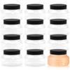 8 oz Clear Plastic Jars with Lids - BPA Free PET Food-Grade Containers - Perfect for Cosmetics, Storage, Crafts, Slime - Wide Mouth, Screw Top, Set of 12 - Mason Style, Easy-to-Clean, Leakproof view 1