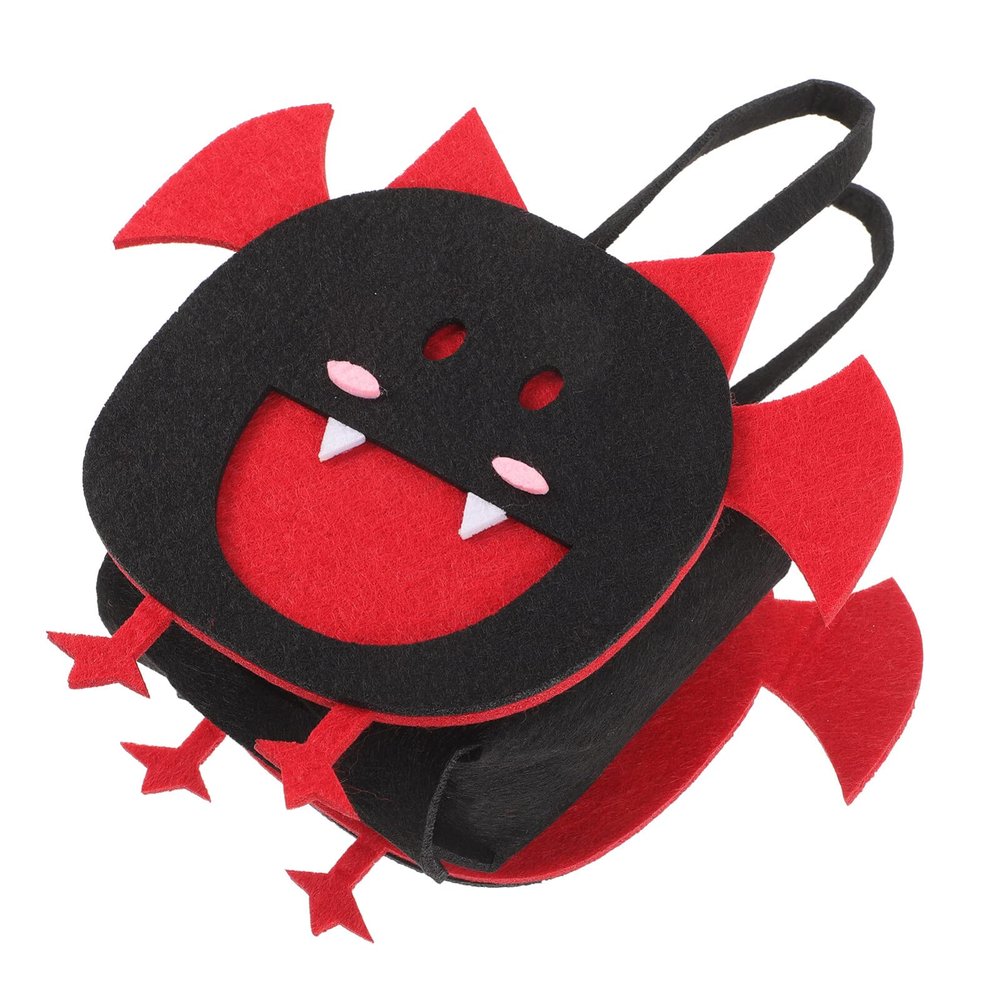 EXCEART Halloween Felt Candy Bag Reusable Halloween Treat Pouch Adorable Cartoon Design for Trick-treating Lightweight and Easy to Carry