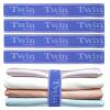 Siaomo Bed Sheet Organizer Bands, Sheet Set Storage Label Bands, Elastic Bedding Sheet Size Marking Label Bands Straps Wraps for Organizing Linen ClosetTwin 4PCs | Blue view 1
