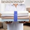 Siaomo Bed Sheet Organizer Bands, Sheet Set Storage Label Bands, Elastic Bedding Sheet Size Marking Label Bands Straps Wraps for Organizing Linen ClosetTwin 4PCs | Blue view 3