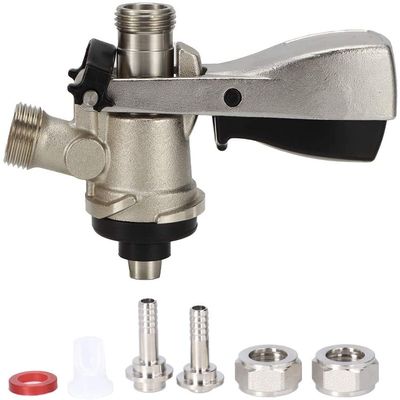 DEPILA Beer Keg Taps Coupler, S Type Brewing Draft Beer Keg Taps Dispenser Stainless Steel Beer Keg Tap Distributor Coupler for Home Bars Pubs Restaurants Dispenser