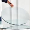 FREAZE 40" Glass Table Top Clear Round Tempered Glass Plate Polished Edge Outdoor Garden Table Top Glass Plate Transparent Toughened Glass for Dining Table (Size : 100cm/40in) view 4