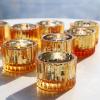 VOHO 24pcs Gold Votive Candle Holders for Christmas Decorations, Tea Lights Candle Holder Gold Centerpieces for Table, Small Ribbed Candle Holder for Tea Lights Candles(2'' x 1.4'') view 1