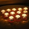 VOHO 24pcs Gold Votive Candle Holders for Christmas Decorations, Tea Lights Candle Holder Gold Centerpieces for Table, Small Ribbed Candle Holder for Tea Lights Candles(2'' x 1.4'') view 2