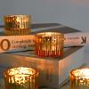 VOHO 24pcs Gold Votive Candle Holders for Christmas Decorations, Tea Lights Candle Holder Gold Centerpieces for Table, Small Ribbed Candle Holder for Tea Lights Candles(2'' x 1.4'') view 4