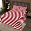 Erosebridal Girl Stripe Quilt Set Queen Size Red White Ticking Stripes Bedspread Set Bedroom Decor Horizontal Striped Lines Coverlet Set for Kids Women Modern Abstract Bedding Set view 1