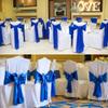 100 PCS Satin Chair Sashes Decorative Bow Satin Chair Sashes Ties Back Ribbon Bows Chairs Cover Band for Wedding Party Ceremony Reception Events Banquet Restaurant Kitchen Decor(7X108inch,Royal Blue) view 2