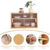 Tiita Small Kitchen Pantry Cabinet, Bamboo Sideboard with Glass Doors, Cupboard Food Pantry Cabinet for Kitchen, Living Room and Dinning Bedroom view 2