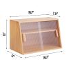 Tiita Small Kitchen Pantry Cabinet, Bamboo Sideboard with Glass Doors, Cupboard Food Pantry Cabinet for Kitchen, Living Room and Dinning Bedroom view 3