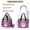 Insulated Lunch Bag Women Men Skull Floral Pattern Large Reusable Lunch Box Leakproof Lunch Tote Bag Cooler Bag with Adjustable Shoulder Strap Travel Picnic Work Beach view 4