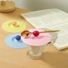 4PCS Silicone Cup Lids Food Grade Airtight Seal Mug Covers Anti-Dust Glass Cup Cap with Spoon Holder for Coffee and Tea Bright Color Mixed 10cm view 4