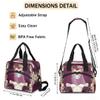 Insulated Lunch Bag Women Men Skull Bride Flower Large Reusable Lunch Box Leakproof Lunch Tote Bag Cooler Bag with Adjustable Shoulder Strap Travel Picnic Work Beach view 4